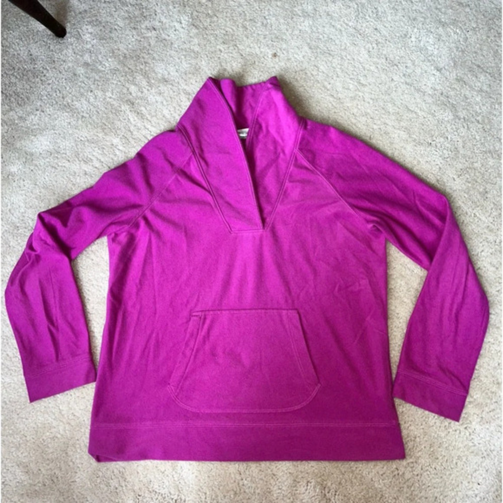 LL Bean Women's Pink Fleece Pullover w/  Shawl Collar - Size S - VGUC